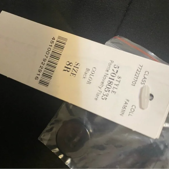 White House Black Market Black Slim Flare Pants With Studded Detail - Picture 9 of 9